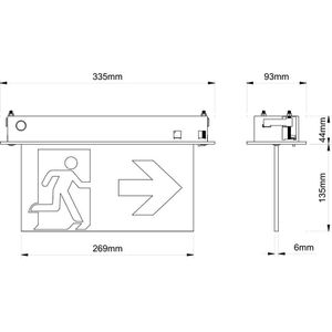 Produktbild für Notbeleuchtung Beltrona MEXM82506, Fluchtwegleuchte, LED, Akku
