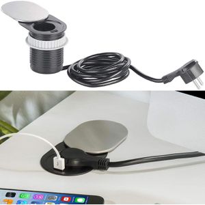 Produktbild für Einbausteckdose Böttcher-AG silber, mit 1,9 m Kabel
