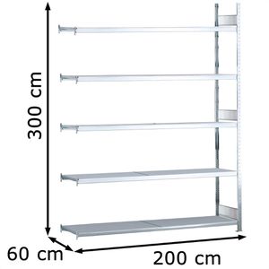 Produktbild für Anbauregal Schulte 15725, 5 Metallböden