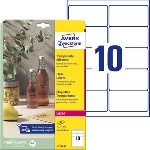 Folienetiketten Zweckform L7783-25, transparent