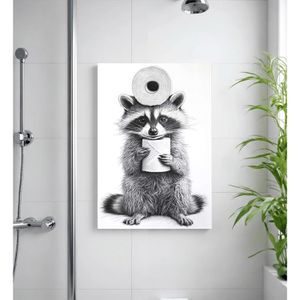 Produktbild für Wandbild Sinus-Art Waschbär mit Klopapier