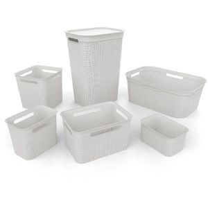 Produktbild für Wäschekorb Rotho Brisen, weiß, mit 4 Griffen