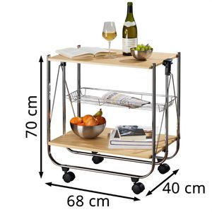 Produktbild für Servierwagen Wenko Dinett Deluxe, ahorn, aus Metall / Holz