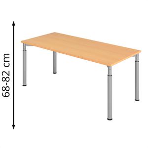 Schreibtisch Hammerbacher Y-Serie, buche / silber