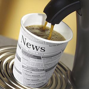 Produktbild für Trinkbecher Papstar 86809 Newsprint, farbig