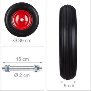 Produktbild für Schubkarrenrad Relaxdays 4.80/4.00-8, pannensicher Vollgummi