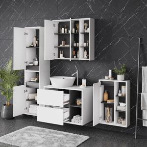 Produktbild für Badmöbel-Set Vicco Viola, weiß, 4-teilig