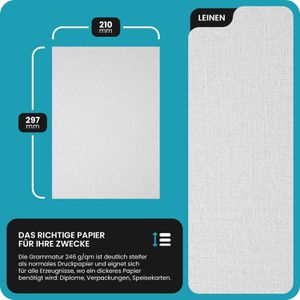Produktbild für Briefpapier Netuno KO246W02/A4, Leinen, weiß, A4