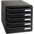 Schubladenbox Exacompta 309714D, Big Box Plus A4, Kunststoff, 5 Fächer, schwarz