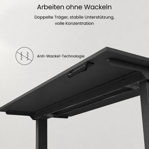 Produktbild für Schreibtisch FlexiSpot E5B, schwarz / schwarz
