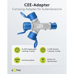 Produktbild für CEE-Stromverteiler Goobay 76237, mobil