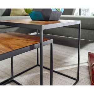Produktbild für Beistelltisch Wohnling WL6.635, mango, aus Massivholz / Metall