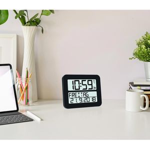 Produktbild für Wanduhr TFA 60.4512.01 Timeline, Kunststoff, digital, Funkuhr