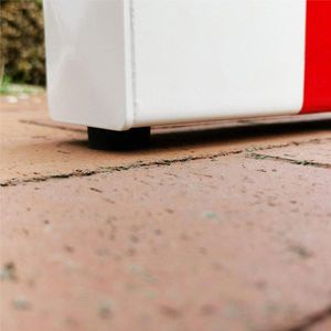 Produktbild für Absperrpfosten UvV Comfy, rot/weiß, aus Metall