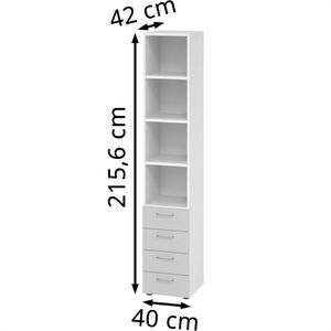 Produktbild für Kombischrank Hammerbacher Serie 9 Advanced, lichtgrau / weiß