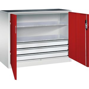 Werkzeugschrank CP-Möbel 8831-5035, aus Metall, grau / rot
