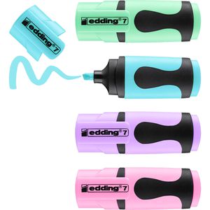 Produktbild für Textmarker Edding 7, Mini Highlighter, 4 Stück