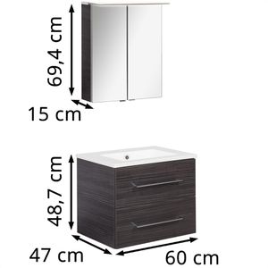 Produktbild für Waschtisch Fackelmann B.perfekt, mit Spiegelschrank