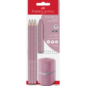 Schreibset Faber-Castell Grip 2001 Set rosa, 5-teilig