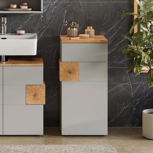 Produktbild für Badschrank Vicco Eden, grau / eiche