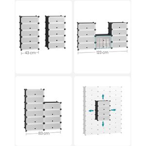 Produktbild für Schuhregal Songmics LPC010BZ01, aus Kunststoff
