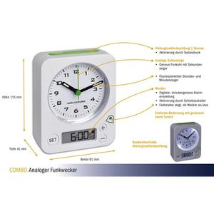 Produktbild für Wecker TFA 60.1511.02 Combo weiß, analog