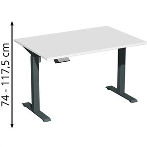 Produktbild für Schreibtisch Geramöbel Elevate Home, lichtgrau / anthrazit