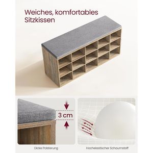 Produktbild für Schuhbank Vasagle LHS015T60, eiche, aus Holz