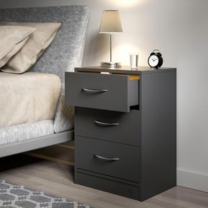 Produktbild für Nachttisch CASARIA Eloise, 109664, anthrazit, 2er Set