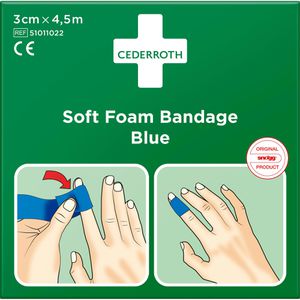 Produktbild für Pflaster Cederroth Soft Foam Bandage, blau, 1 Rolle