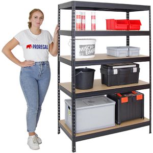 Produktbild für Schwerlastregal PROREGAL Rivet, 5 Holzböden