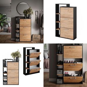 Produktbild für Schuhschrank Vicco Orlando, anthrazit / eiche