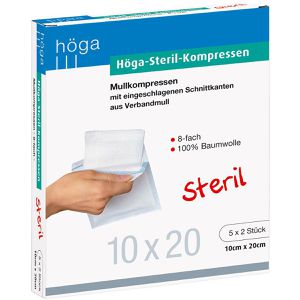 Mullkompressen Höga 04401888, aus Baumwolle, steril