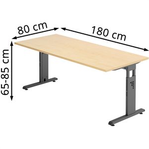 Produktbild für Schreibtisch Hammerbacher O-Serie, ahorn / graphit
