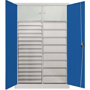 Werkzeugschrank Mauser MKSTM12/5/19E6, aus Metall, grau / blau