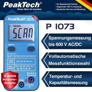 Produktbild für Multimeter PeakTech P 1073, digital, True RMS