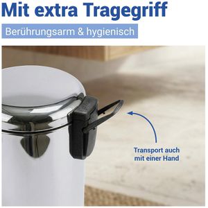 Produktbild für Mülleimer Wenko Leman, silber