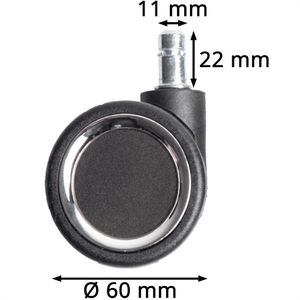 Produktbild für Stuhlrollen CLOUVOU FluxWheels, 5 Stück
