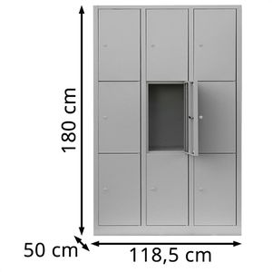 Produktbild für Schließfachschrank Lüllmann 523330, lichtgrau