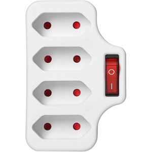 Produktbild für Steckdosenadapter Orno AE-13255, weiß, mit Schalter