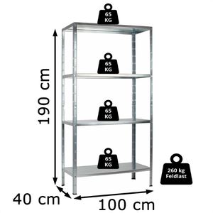Produktbild für Schwerlastregal Schulte-Regalwelt 4 Metallböden