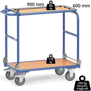 Produktbild für Tischwagen Fetra 1141, aus Metall &amp; Holz, klappbar