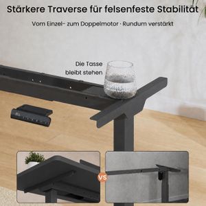 Produktbild für Schreibtisch FlexiSpot E1S Pro, schwarz / grau