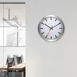 Produktbild für Wanduhr Eurotime 59002, Aluminium, analog, Funkuhr