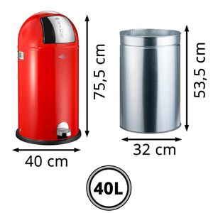Produktbild für Mülleimer Wesco Kickboy, rot