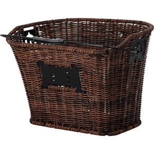 Produktbild für Fahrradkorb Fischer-MTS Retro, braun, aus Rattan, 20 Liter