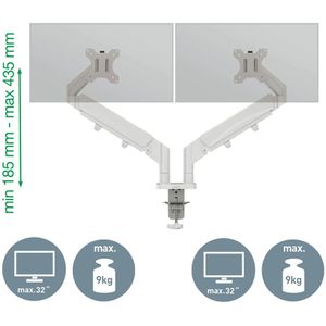 Produktbild für Monitorhalterung Leitz Ergo Dual, VESA 75x75 &amp; 100x100 mm