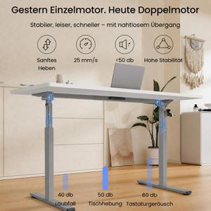 Produktbild für Schreibtisch FlexiSpot E1S Pro, weiß / grau