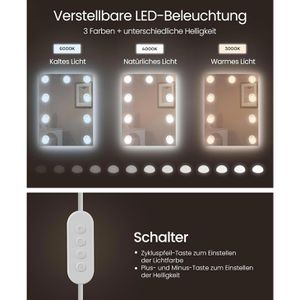 Produktbild für Schminktisch Vasagle RDT126W01, mit Beleuchtung