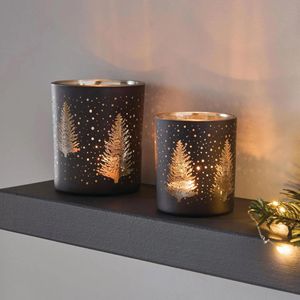 Produktbild für Windlicht Frank-Flechtwaren 770681, Tannenwald, Teelichthalter